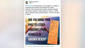 Virginia Beach police aim to reduce car break-ins with new report card system