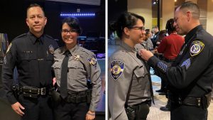 A lifelong bond: Escondido police sergeant pins badge on deputy he rescued from a drug den 22 years earlier