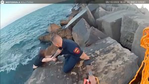 “Let me die!”: Wisconsin police rescue distressed woman who jumped into frigid Lake Michigan
